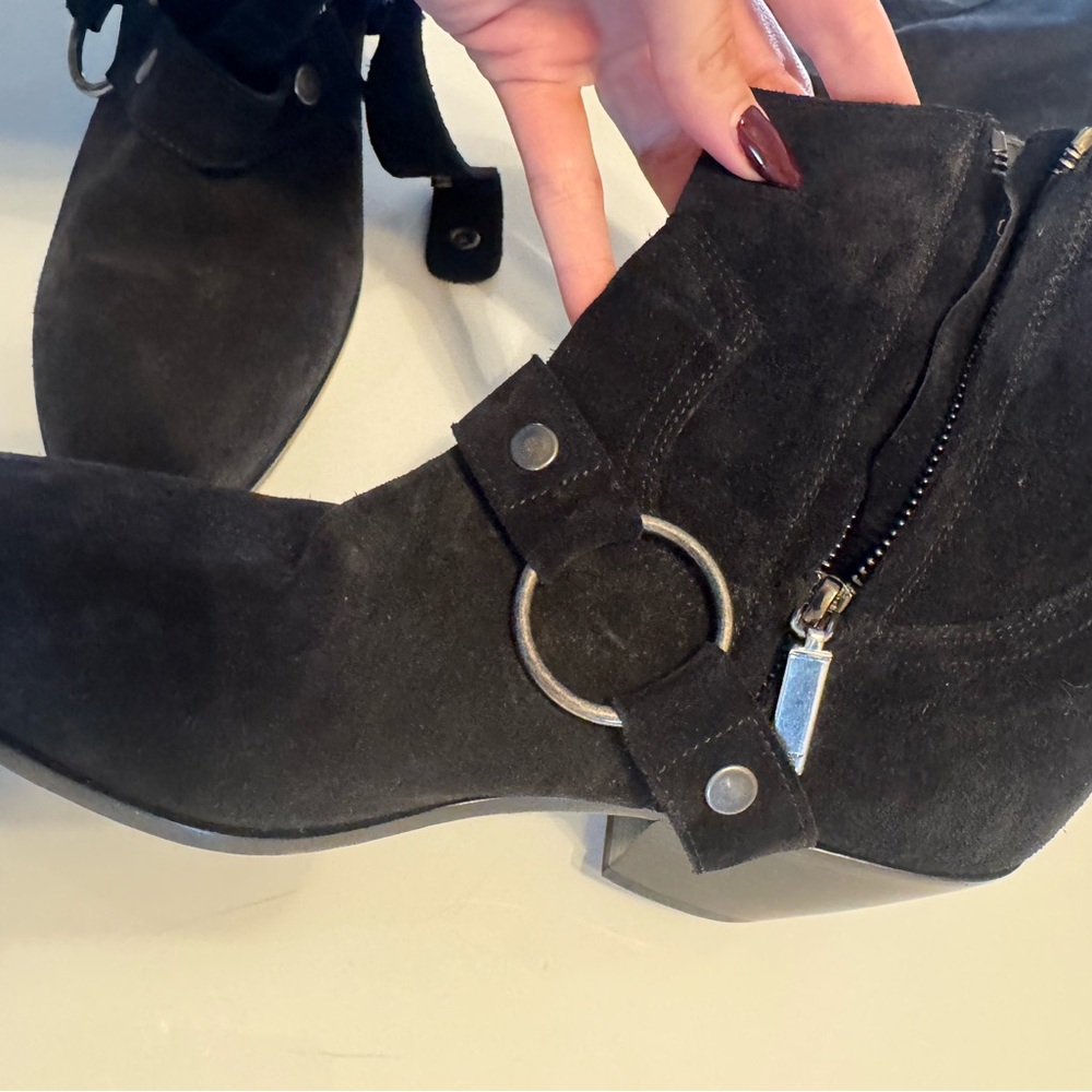 Saint Laurent “Blake” Black Suede Harness Ankle Boots Women’s EU 40 (US 9.5–10) - Picture 5 of 15